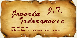 Javorka Todoranović vizit kartica